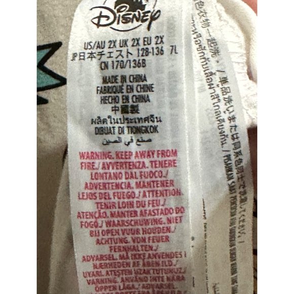 Disney size 2X Chip & Dale chipmunks cream v neck long sleeve top-part of a set - Picture 10 of 11